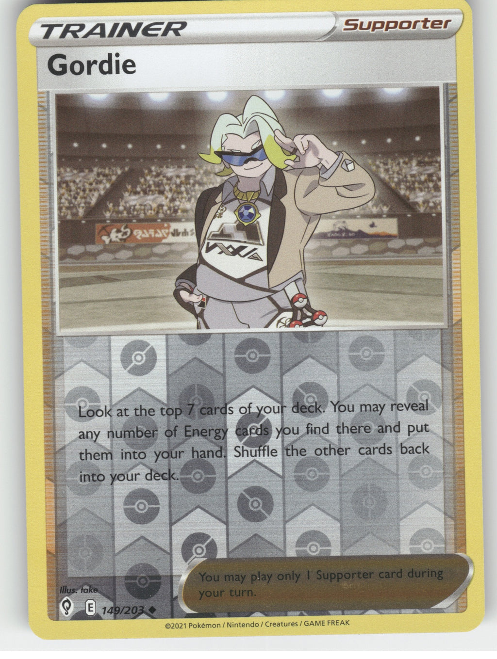 Gordie Reverse Holo Uncommon SWSH07: Evolving Skies 149/203 NM