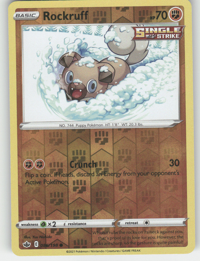 Rockruff Reverse Holo Common SWSH06: Chilling Reign 086/198 NM