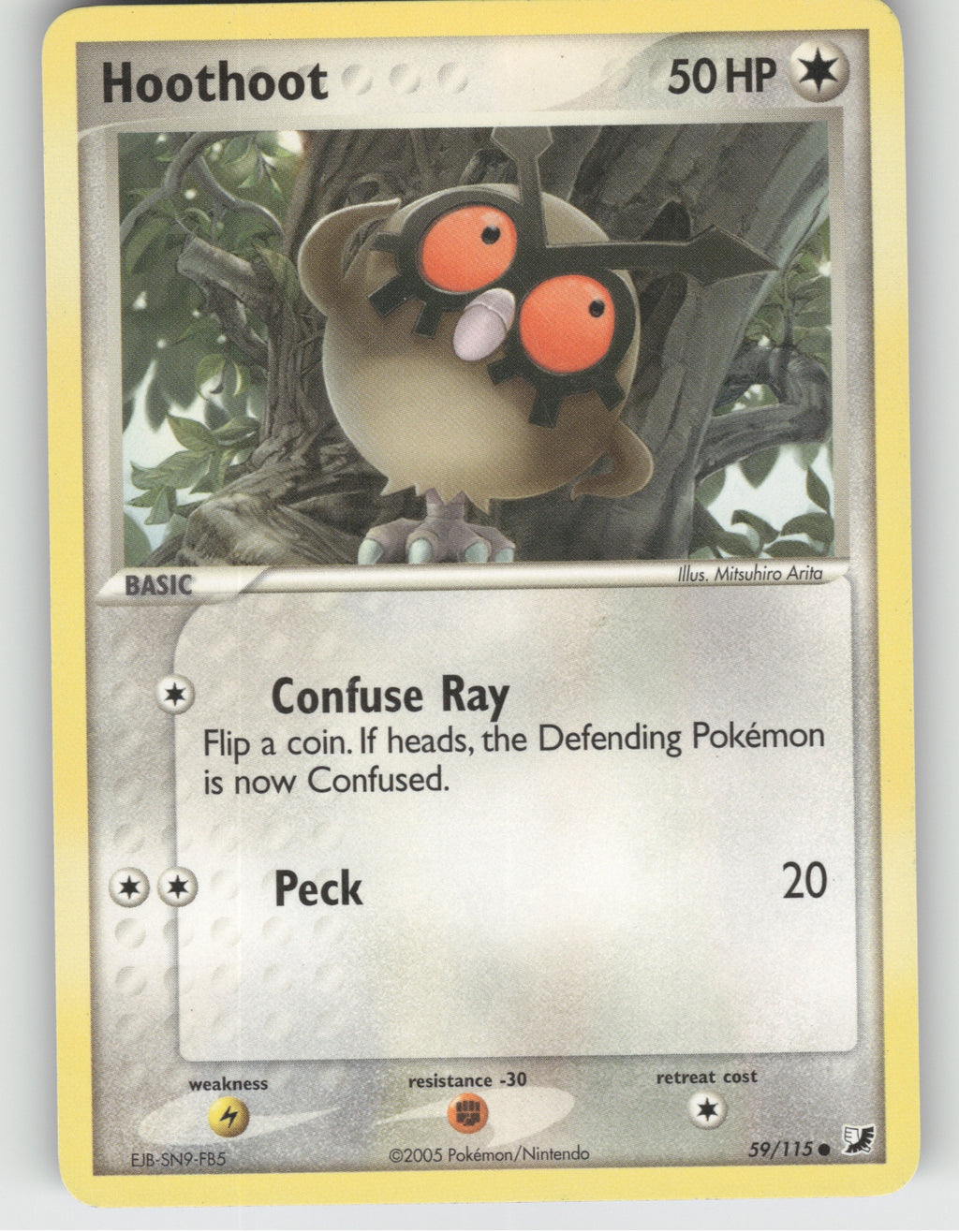 Hoothoot Common EX Unseen Forces 59/115 NM