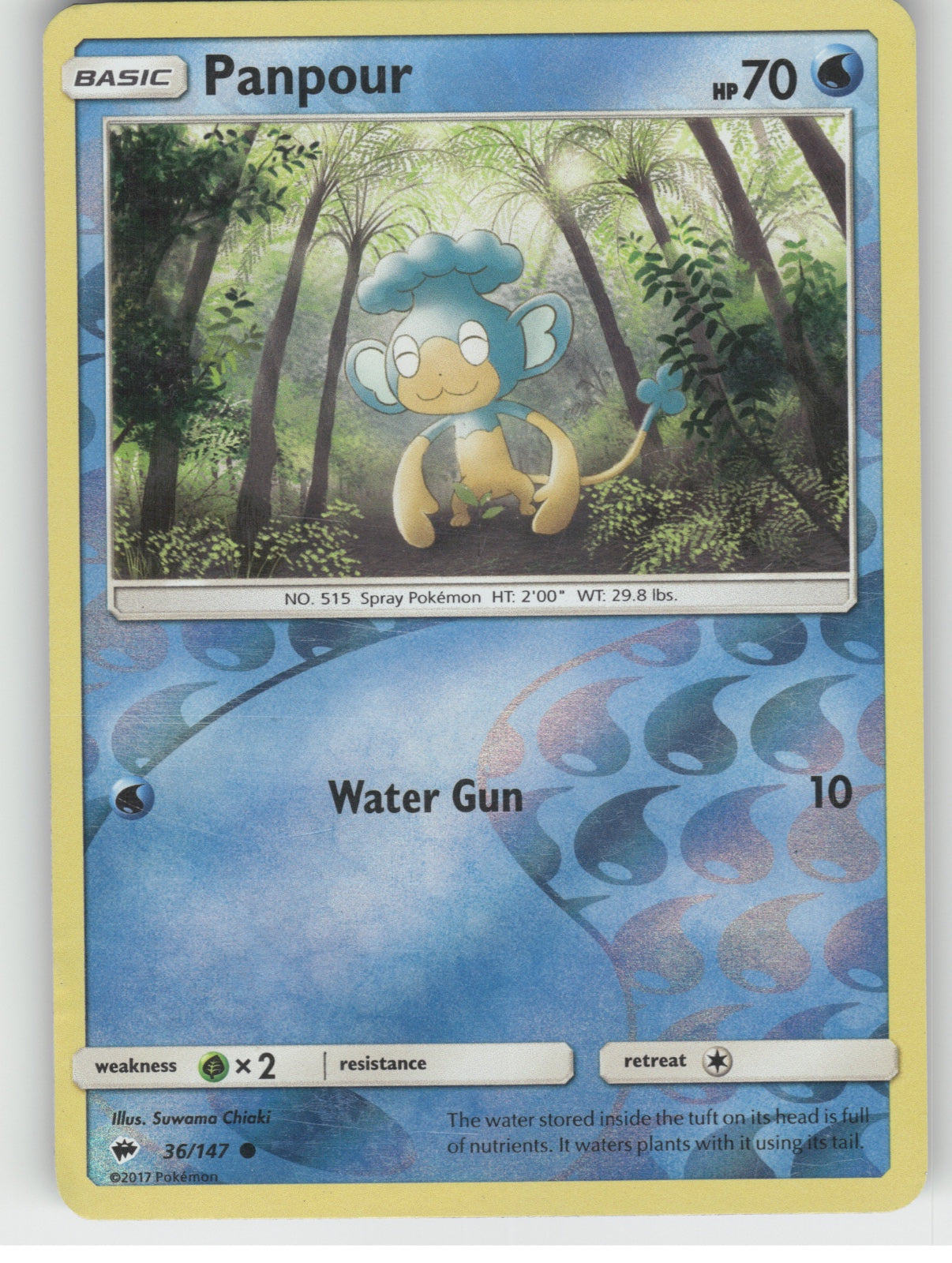 Panpour Reverse Holo Common SM - Burning Shadows 36/147 NM