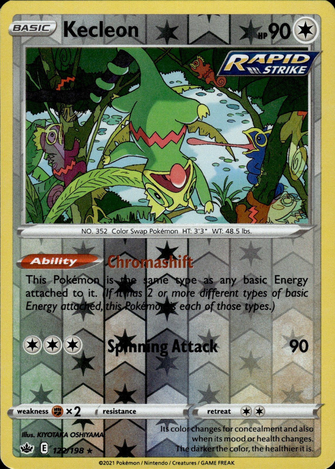 Kecleon Reverse Holo Rare SWSH06: Chilling Reign 122/198 NM