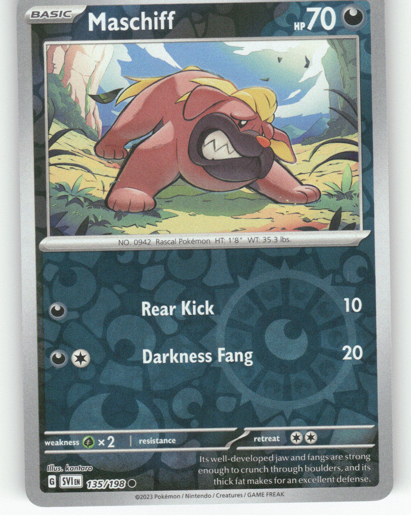 Maschiff Reverse Holo Common SV01: Scarlet & Violet Base Set 135/198 NM