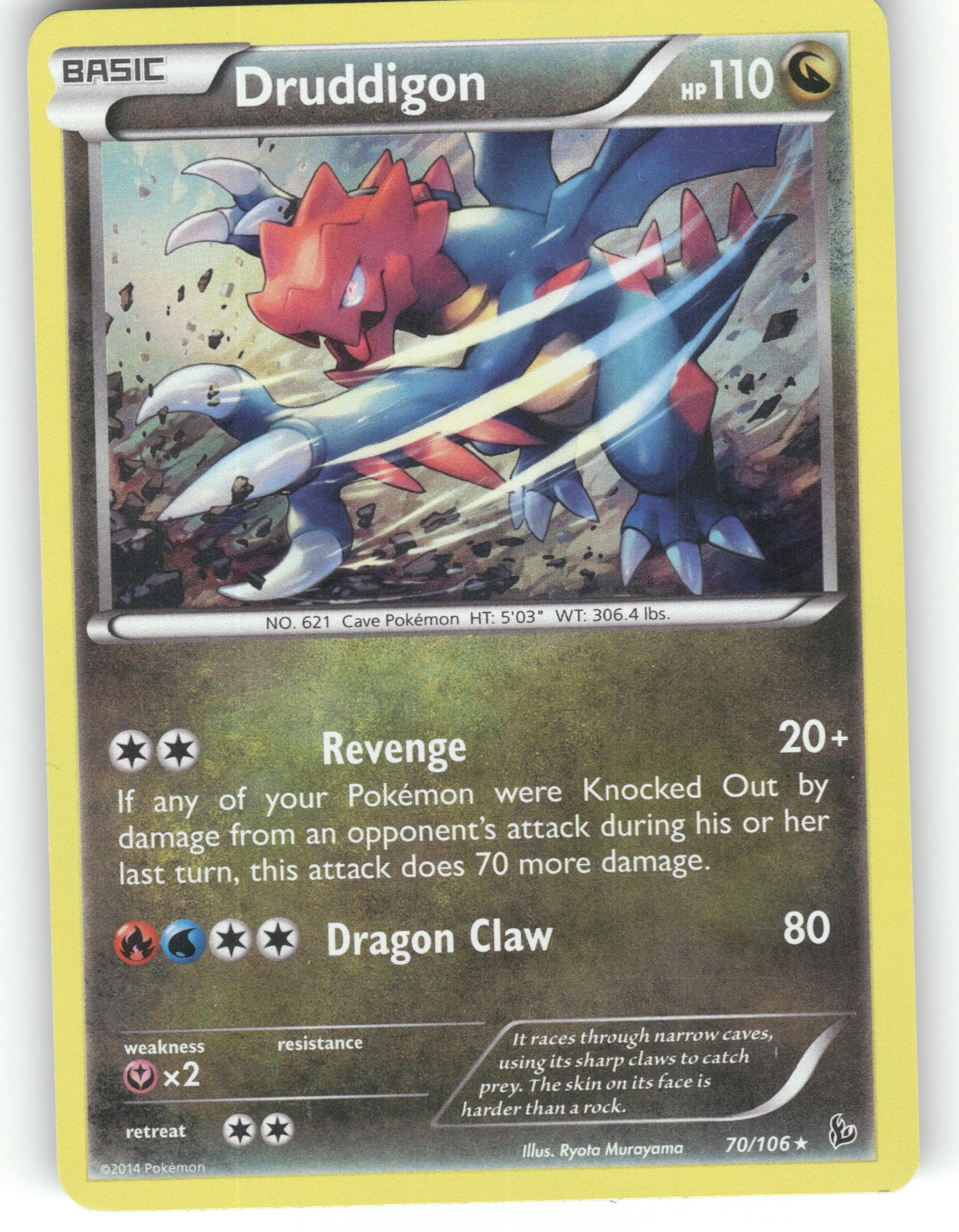 Druddigon Holo Rare XY - Flashfire 70/106 NM