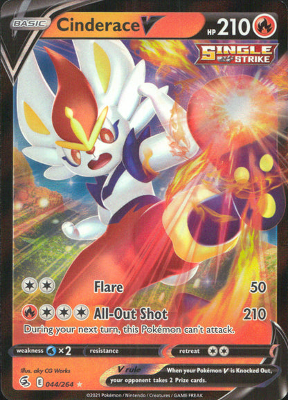 Cinderace V (44) Holo Ultra Rare SWSH08: Fusion Strike 044/264 NM