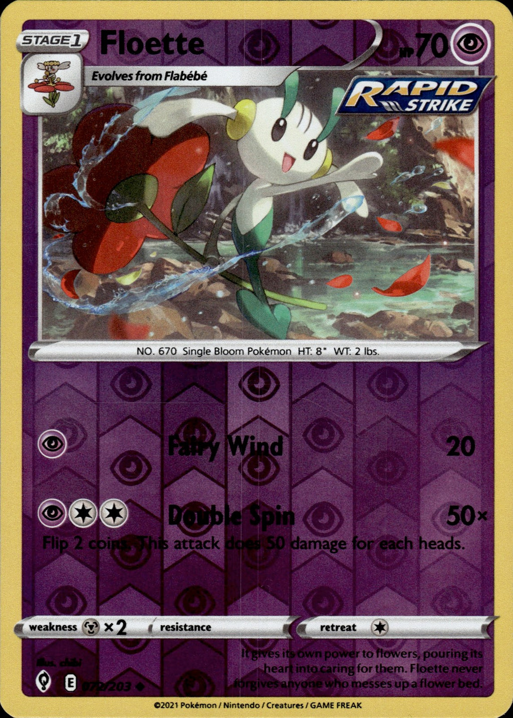 Floette Reverse Holo Uncommon SWSH07: Evolving Skies 072/203 NM