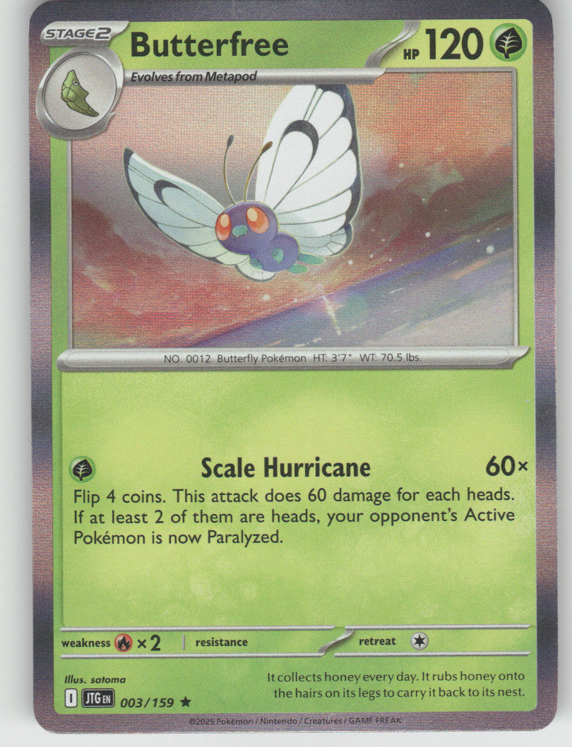 Butterfree Holo Rare SV09: Journey Together 003/159 NM