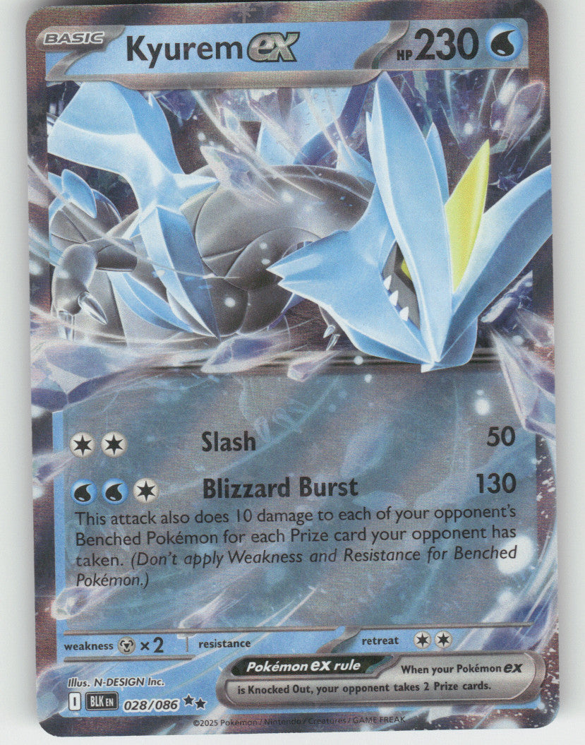 Kyurem ex Holo Double Rare SV: Black Bolt 028/086 NM