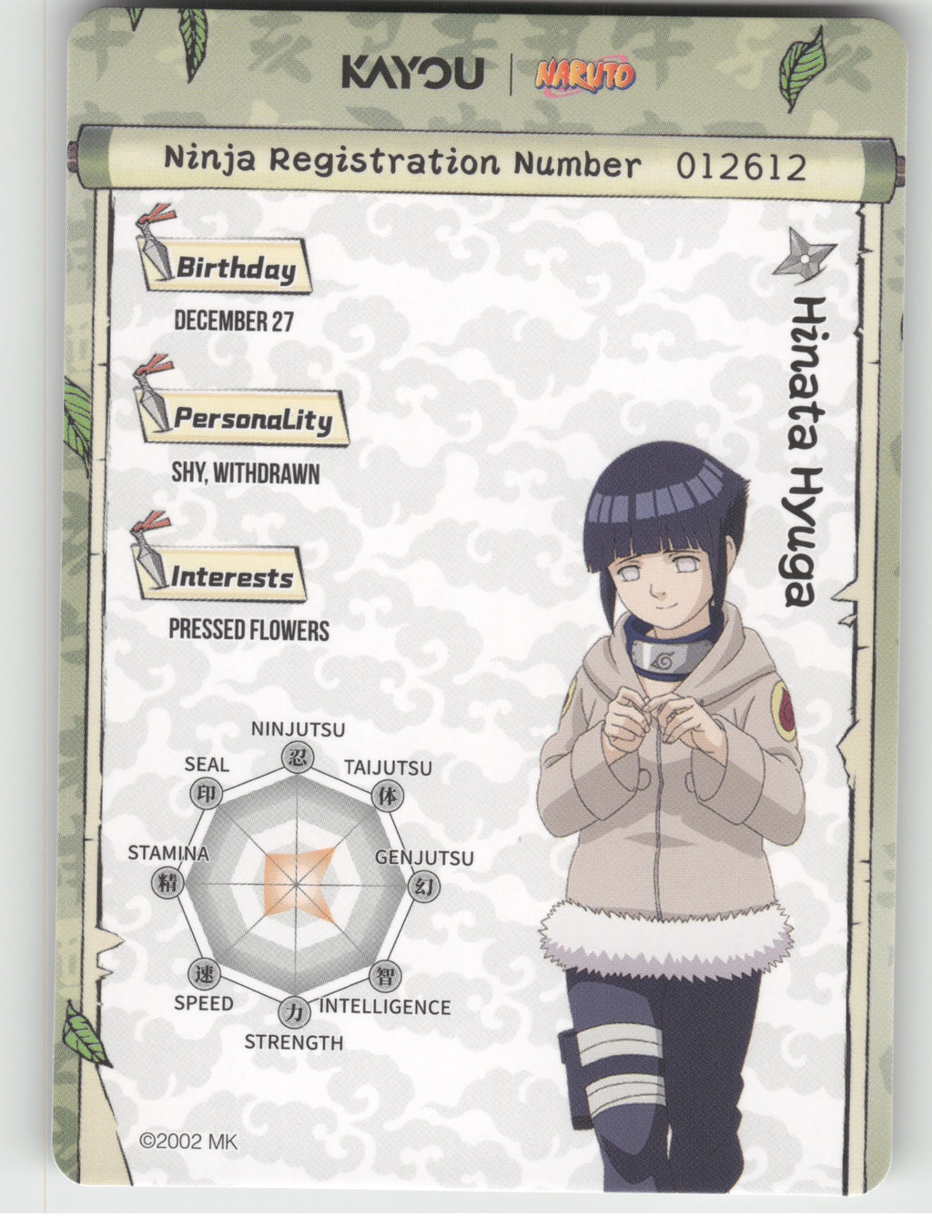 Hinata Hyuga Base SR Earth Scroll Series 1 001L2 NM back