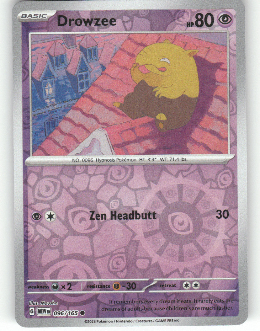 Drowzee Reverse Holo Common SV: Scarlet & Violet 151 096/165 NM