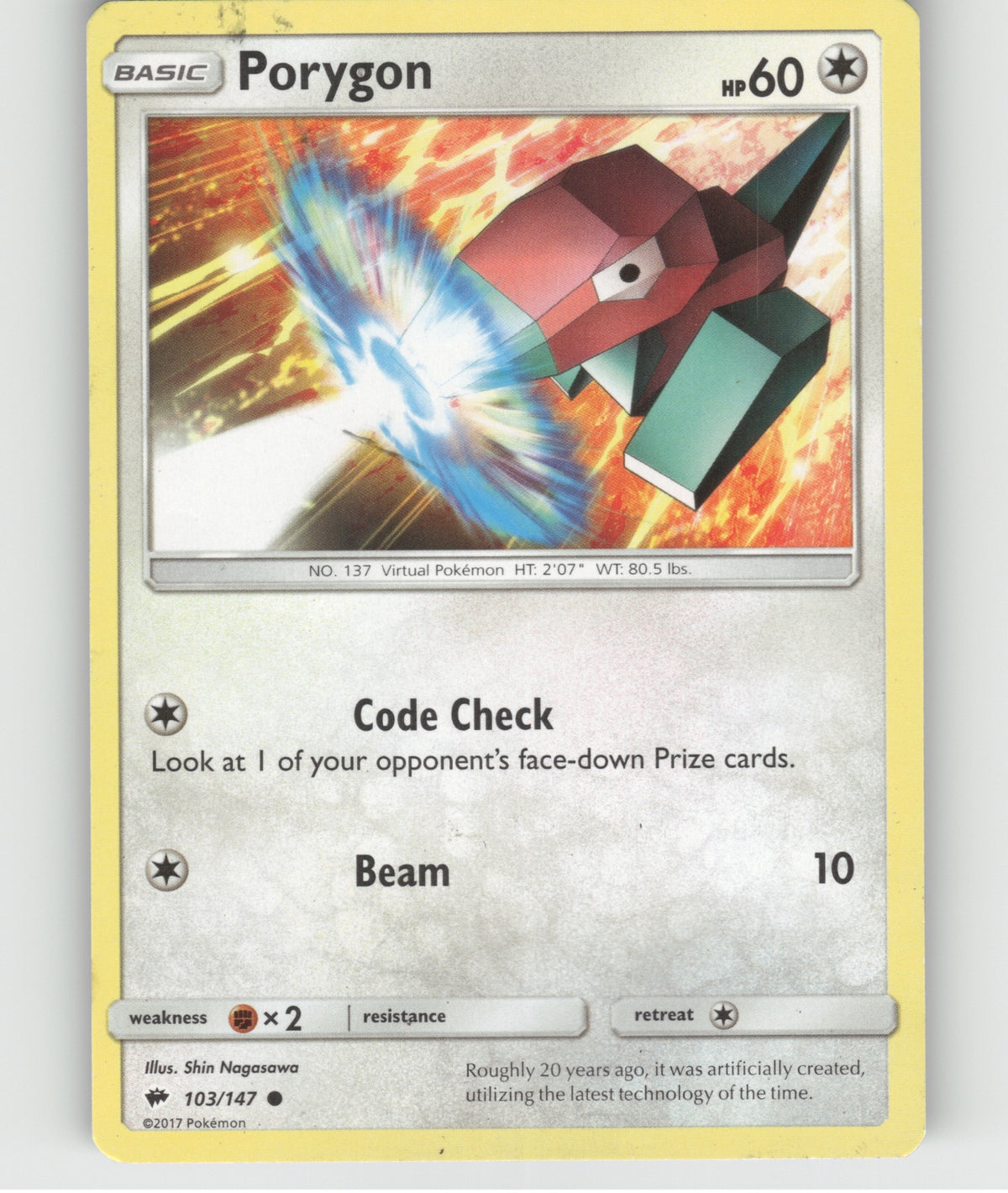 Porygon Common SM - Burning Shadows 103/147 NM