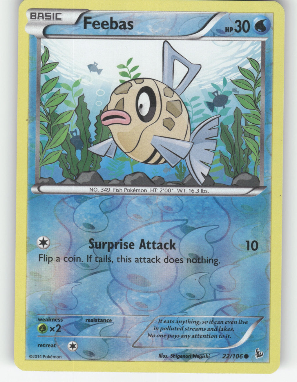 Feebas Reverse Holo Common XY - Flashfire 22/106 NM