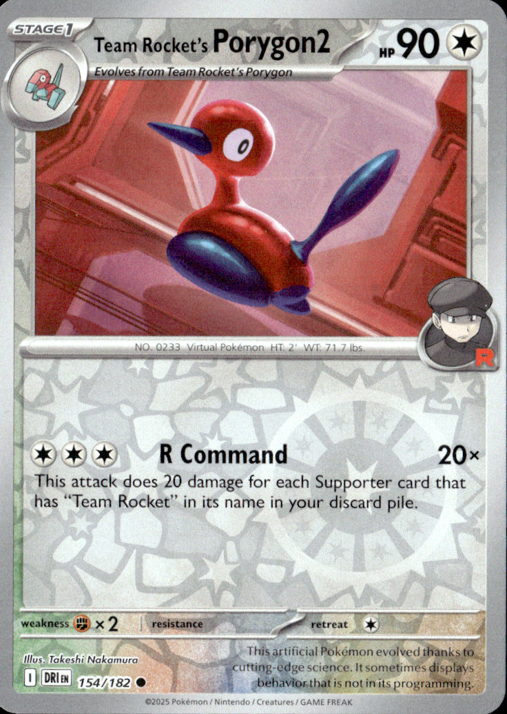Team Rocket's Porygon2 Reverse Holo Common SV10: Destined Rivals 154/182 NM