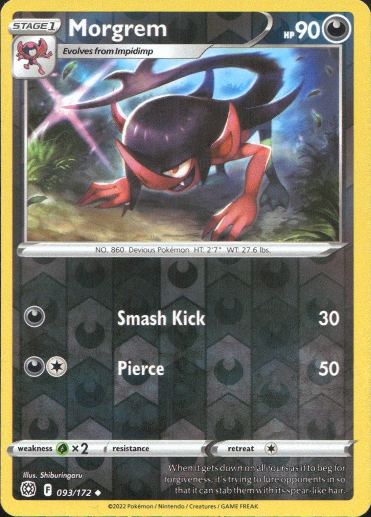 Morgrem Reverse Holo Uncommon SWSH09: Brilliant Stars 093/172 NM