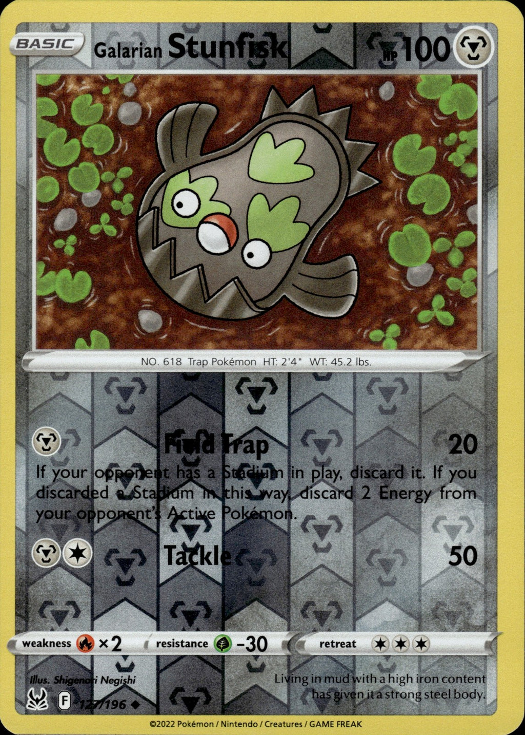 Galarian Stunfisk Reverse Holo Uncommon SWSH11: Lost Origin 127/196 NM