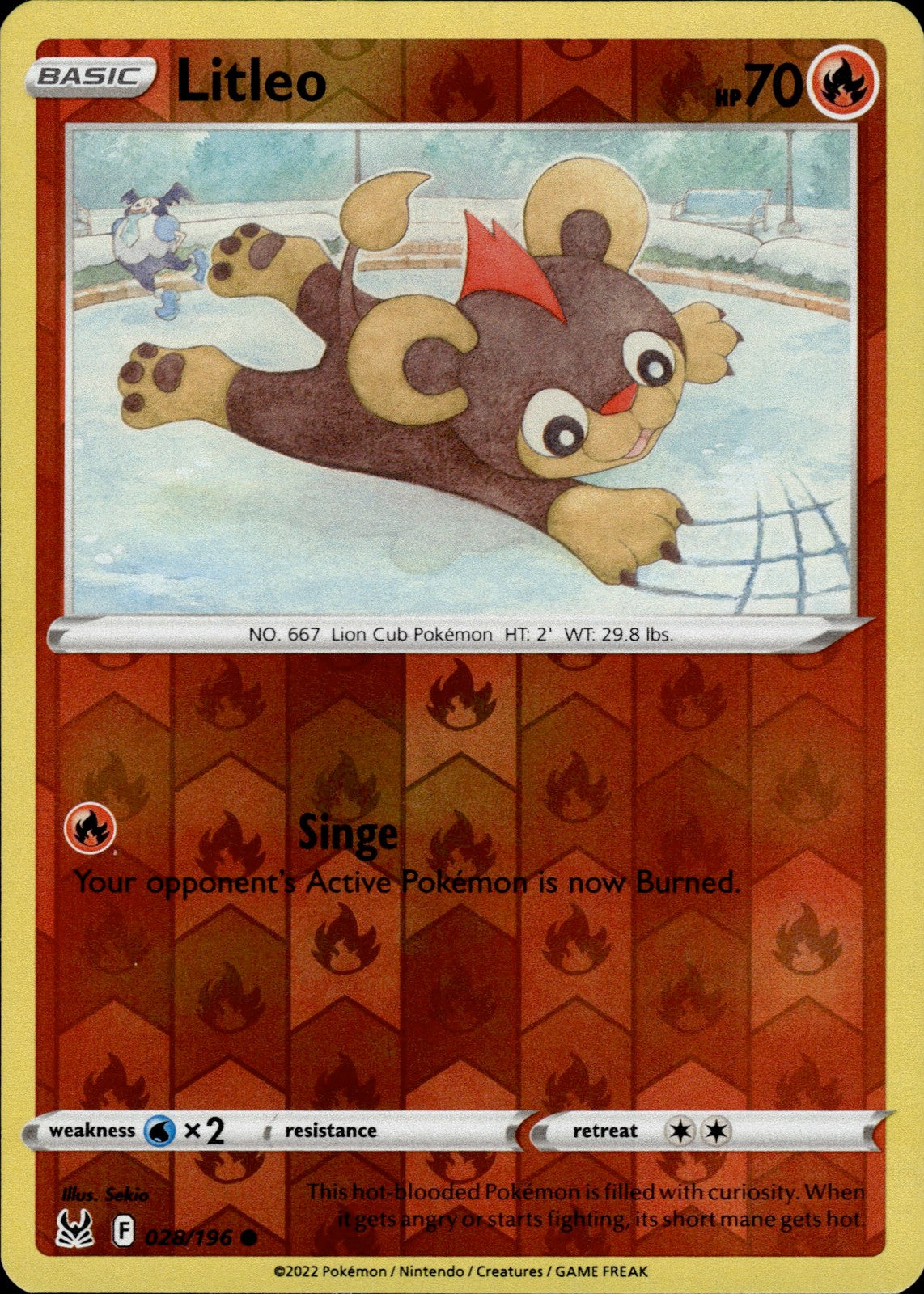 Litleo Reverse Holo Common SWSH11: Lost Origin 028/196 NM