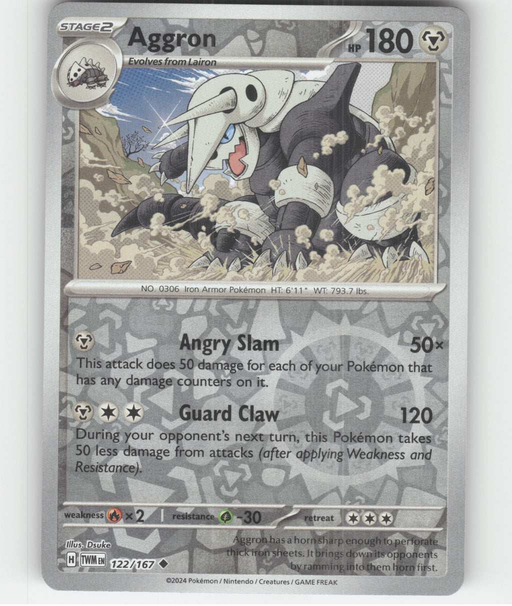 Aggron Uncommon SV06: Twilight Masquerade 122/167 NM