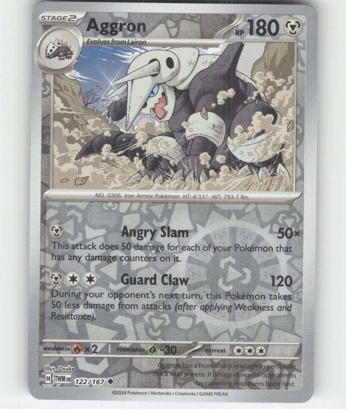 Aggron Uncommon SV06: Twilight Masquerade 122/167 NM