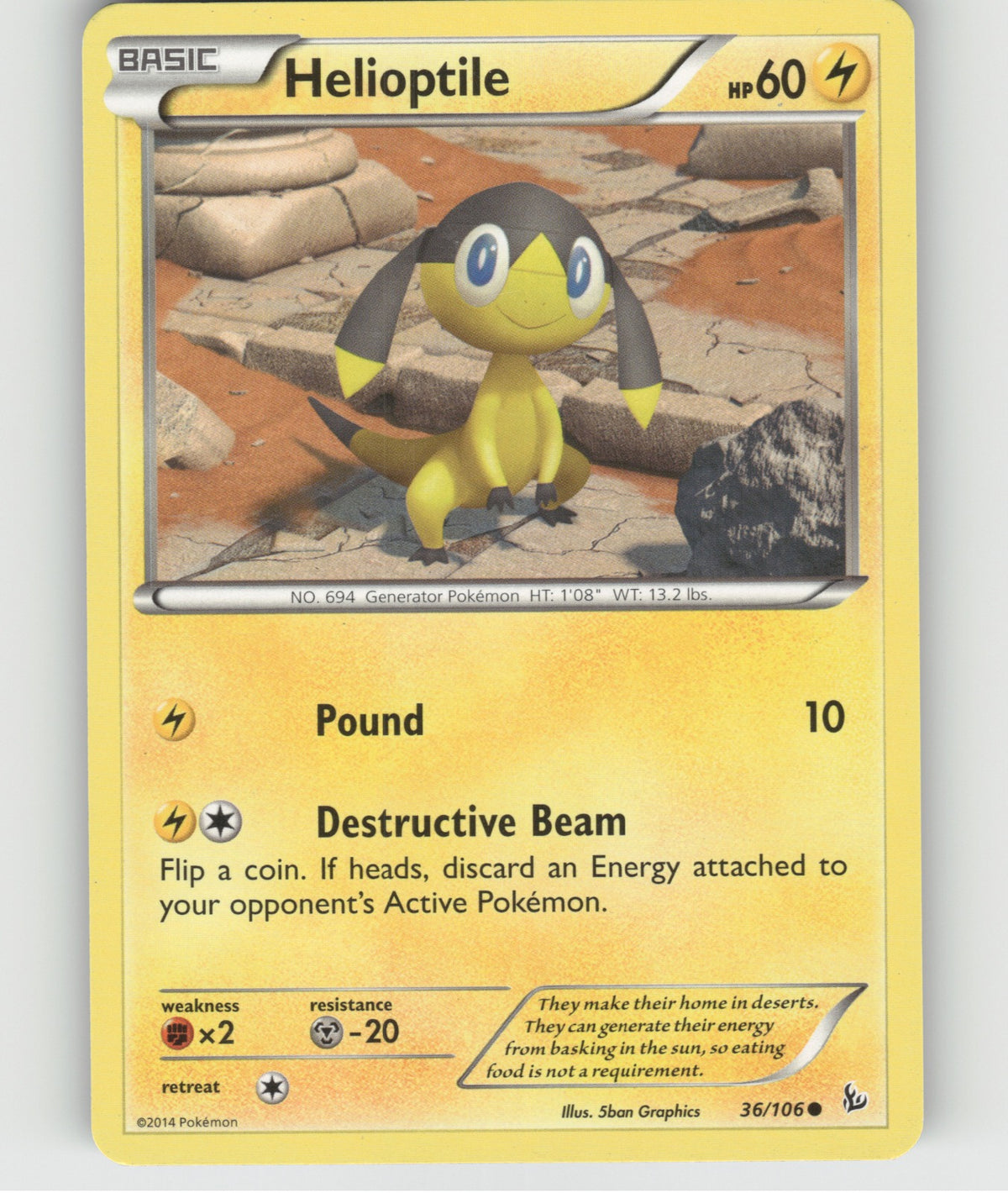 Helioptile Common XY - Flashfire 36/106 NM