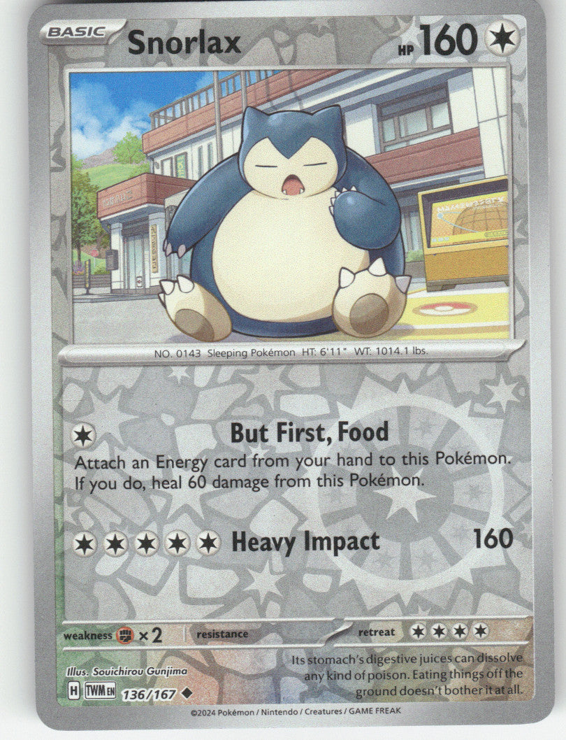 Snorlax Reverse Holo Uncommon SV06: Twilight Masquerade 136/167 NM