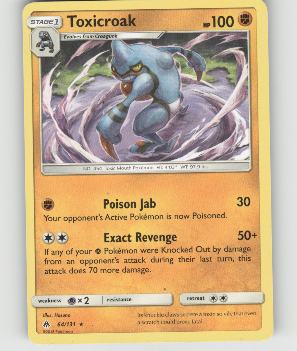 Toxicroak Rare SM - Forbidden Light 64/131 NM