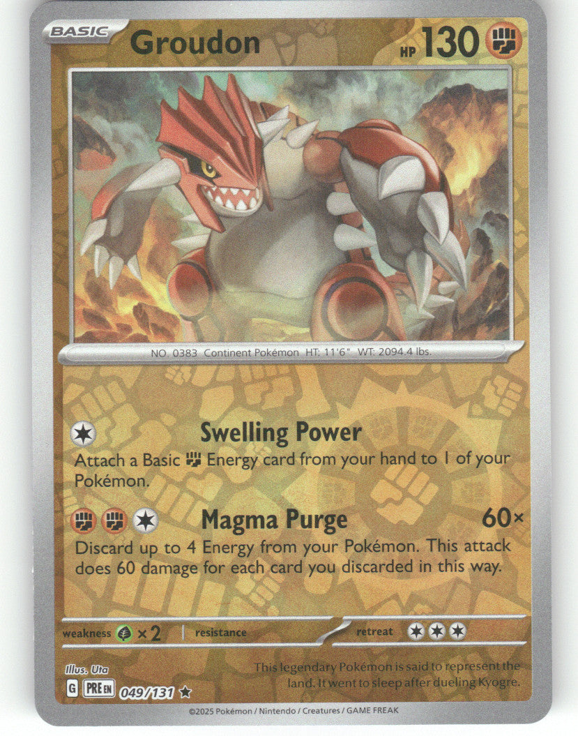 Groudon Reverse Holo Rare SV: Prismatic Evolutions 049/131 NM