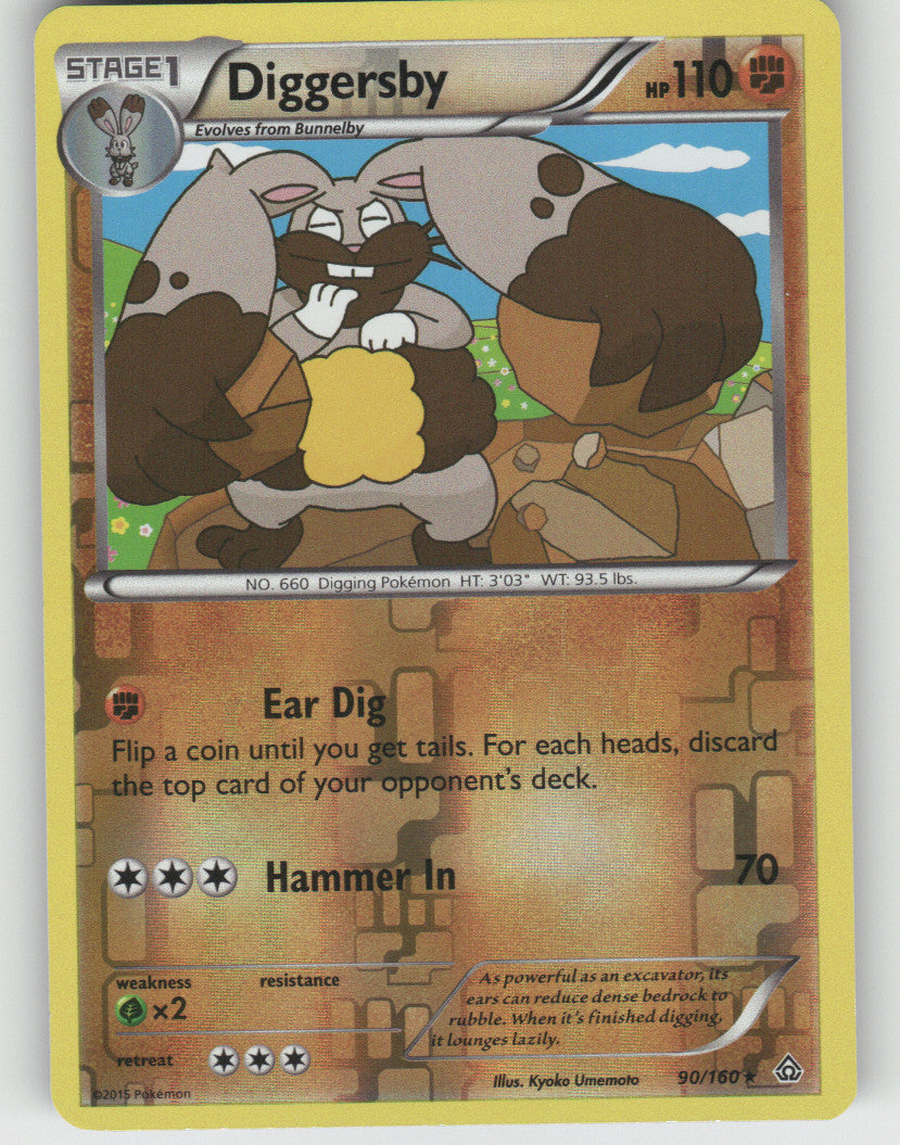 Diggersby Reverse Holo Rare XY - Primal Clash 90/160 NM