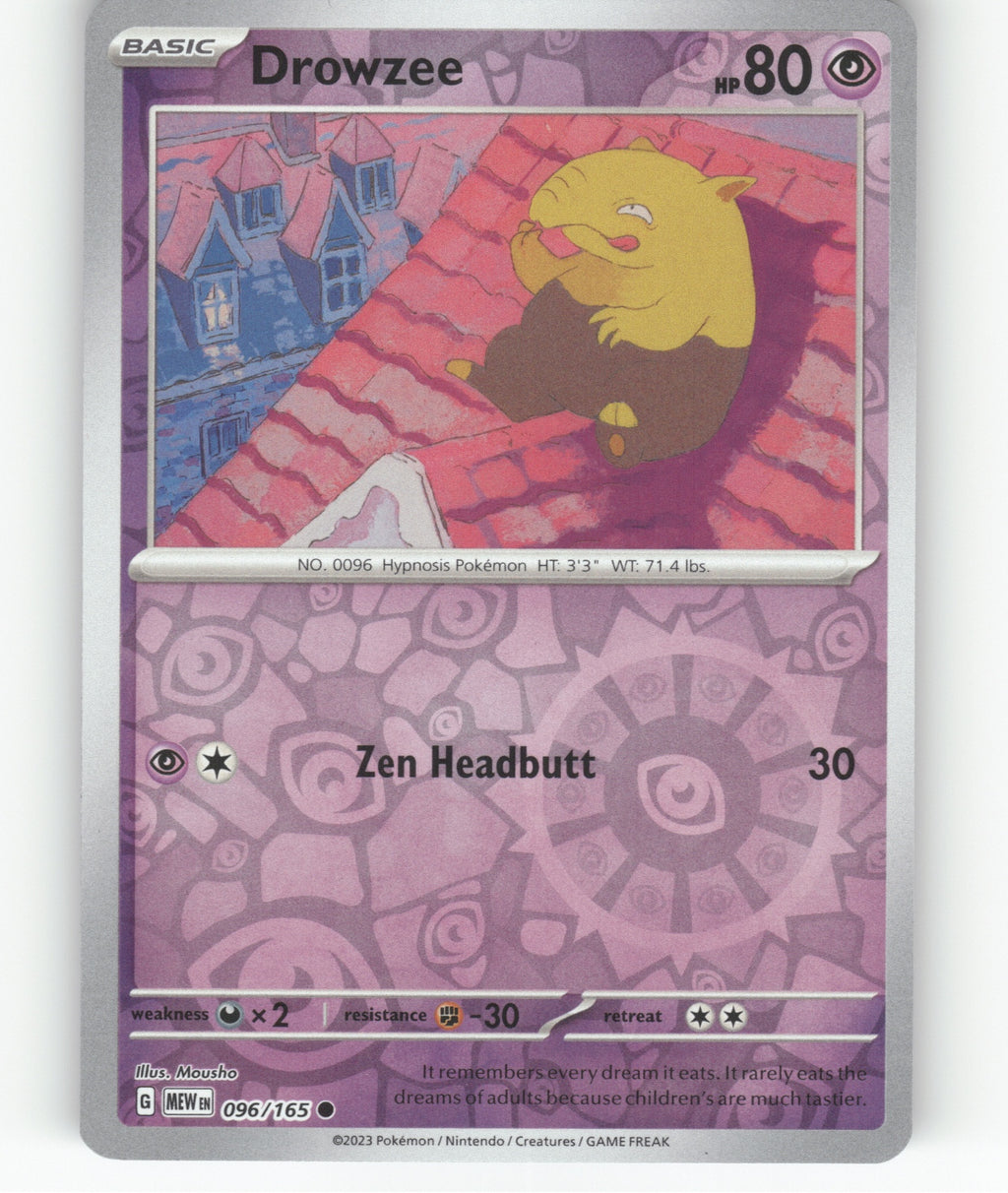 Drowzee Reverse Holo Common SV: Scarlet & Violet 151 096/165 NM