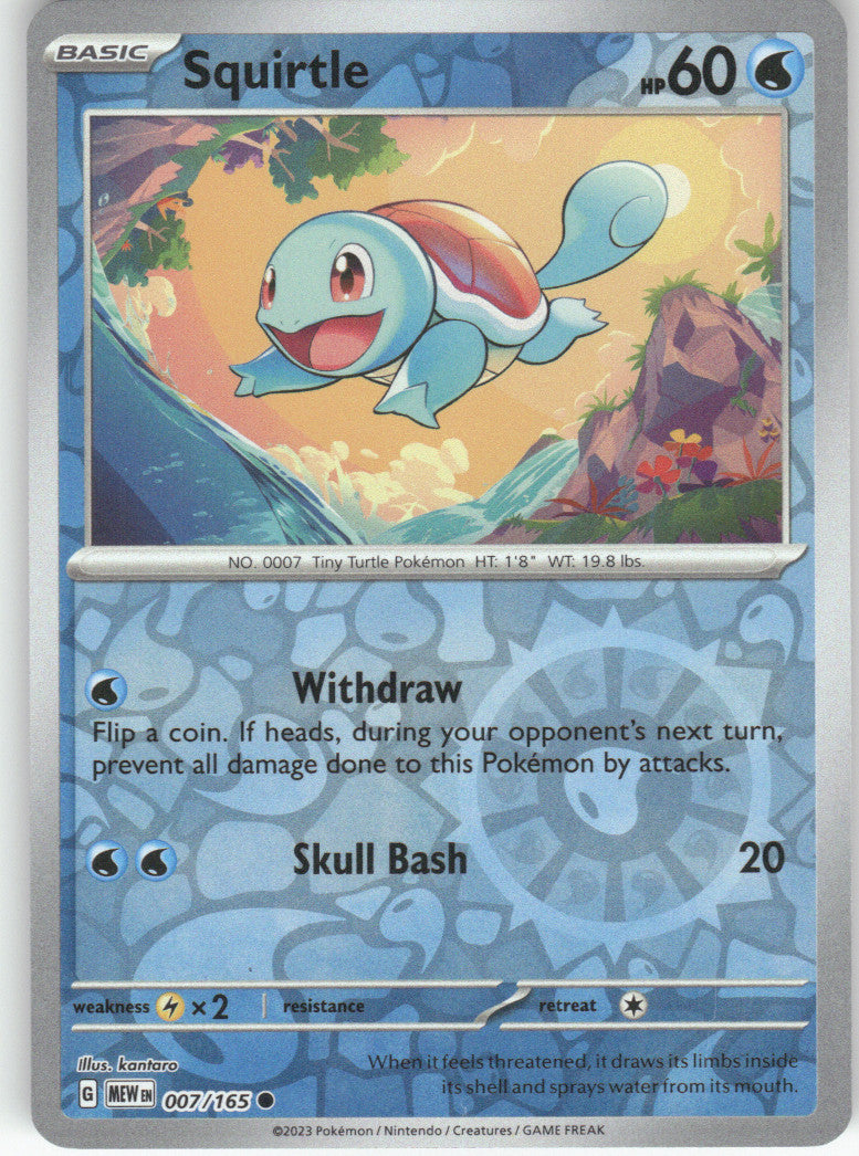 Squirtle Reverse Holo Common SV: Scarlet & Violet 151 007/165 NM
