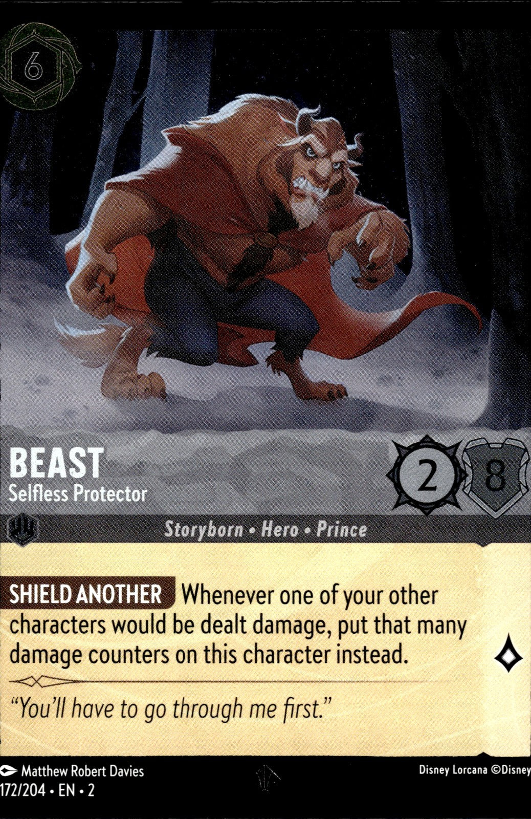 Beast - Selfless Protector Cold Foil Super Rare Rise of the Floodborn 172/204 NM