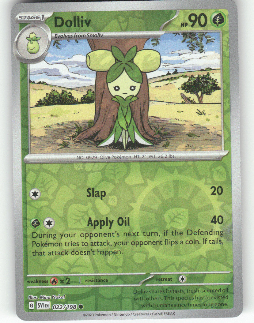 Dolliv Reverse Holo Common SV01: Scarlet & Violet Base Set 022/198 NM