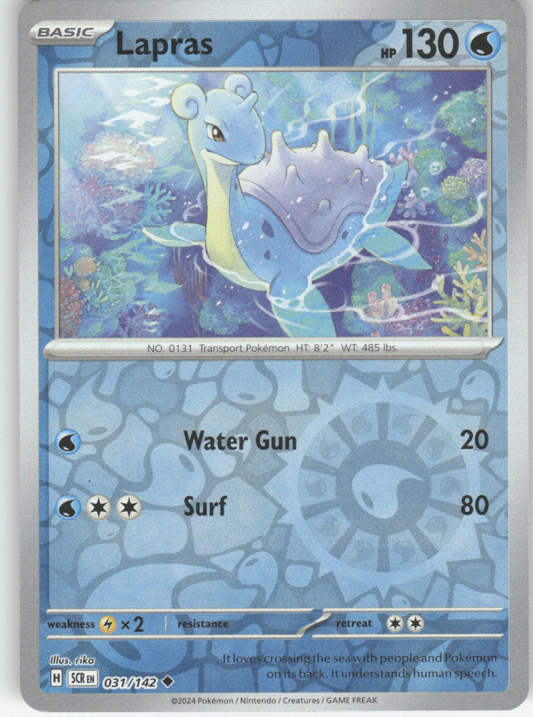Lapras Reverse Holo Uncommon SV07: Stellar Crown 031/142 NM