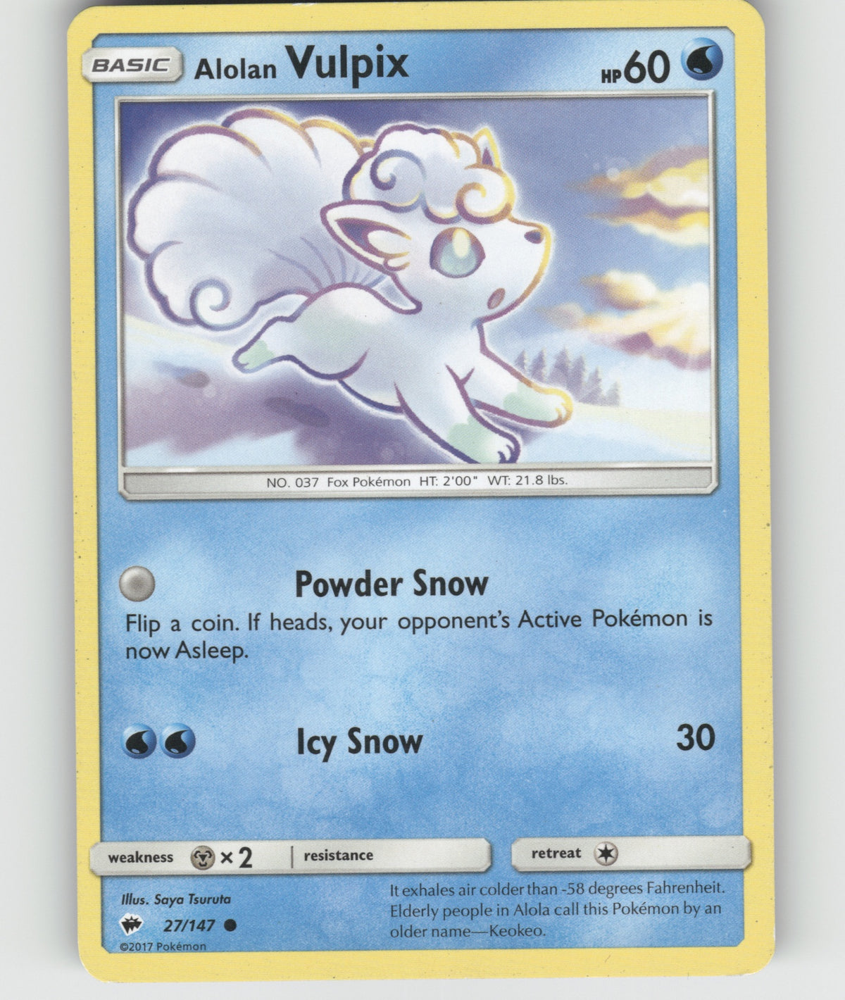 Alolan Vulpix Common SM - Burning Shadows 27/147 NM