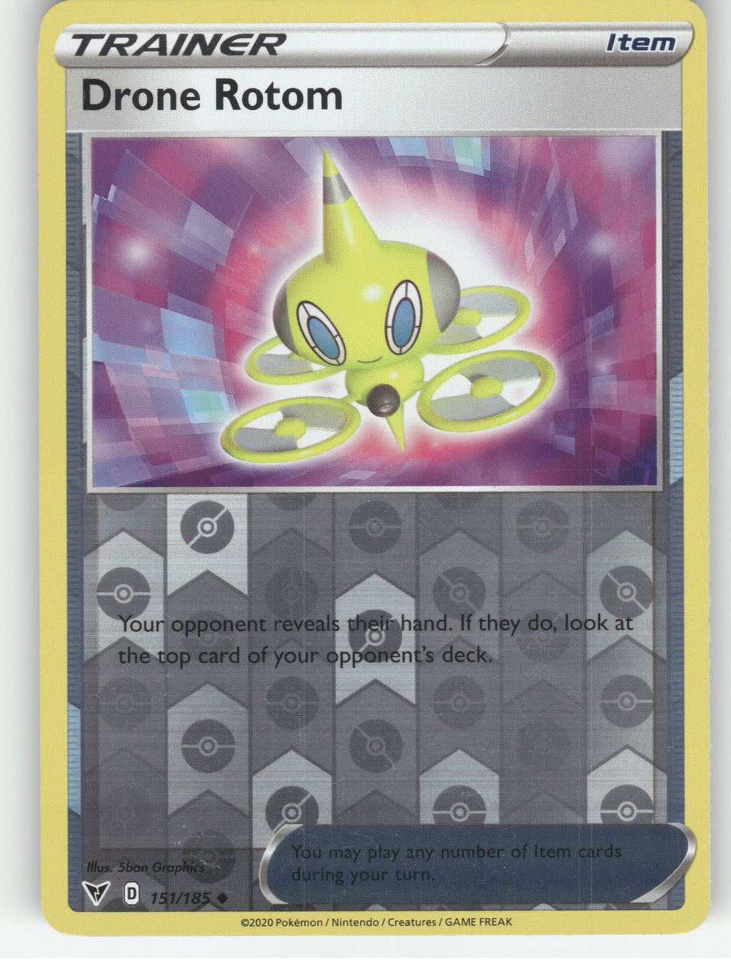 Drone Rotom Reverse Holo Uncommon SWSH04: Vivid Voltage 151/185 NM