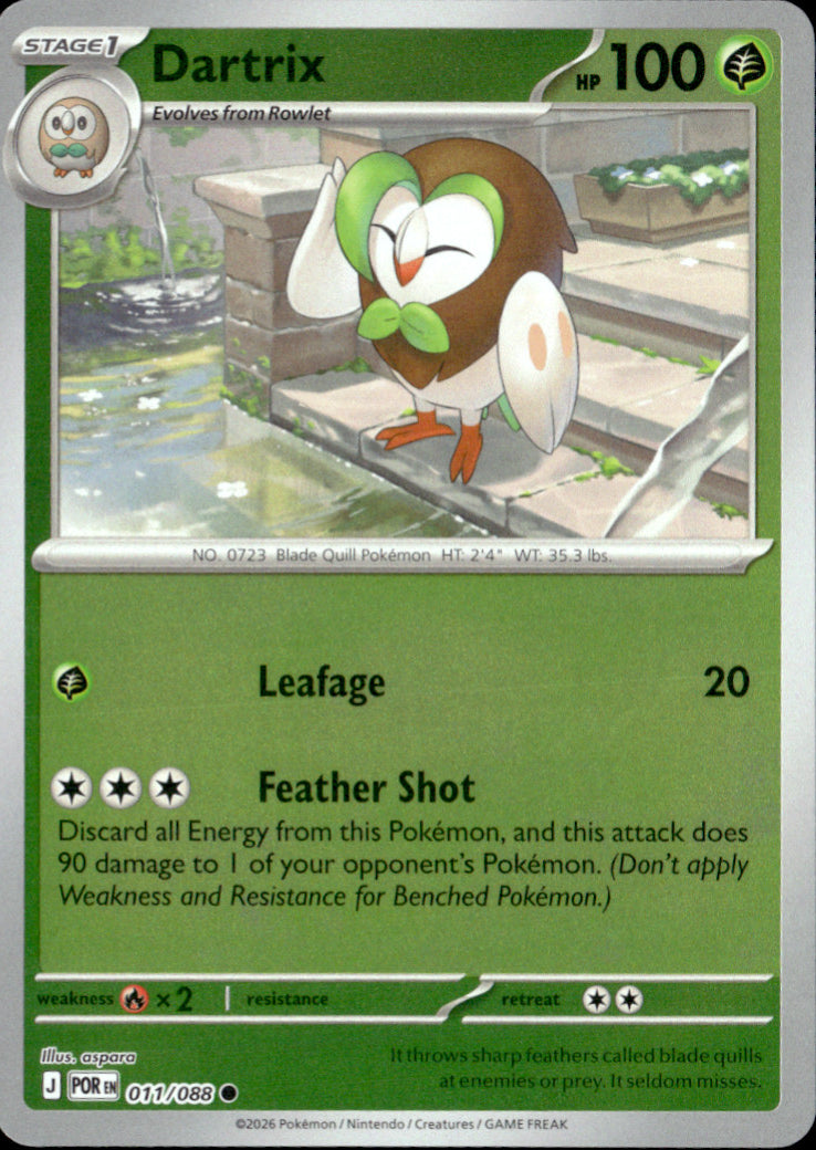 Dartrix Reverse Holo Common ME03: Perfect Order 011/088 NM