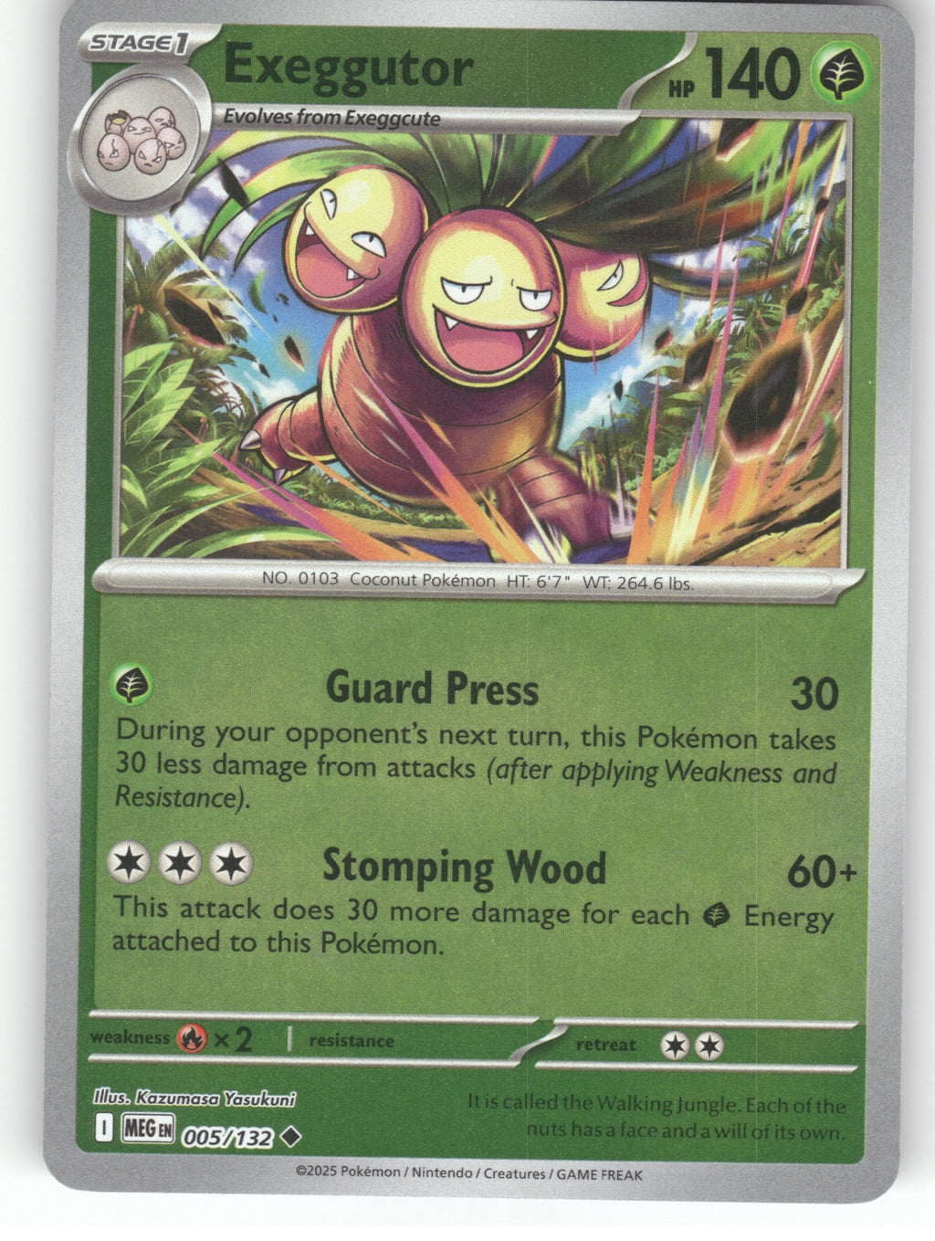 Exeggutor - Reverse Holo Uncommon ME01: Mega Evolution 005/132 NM