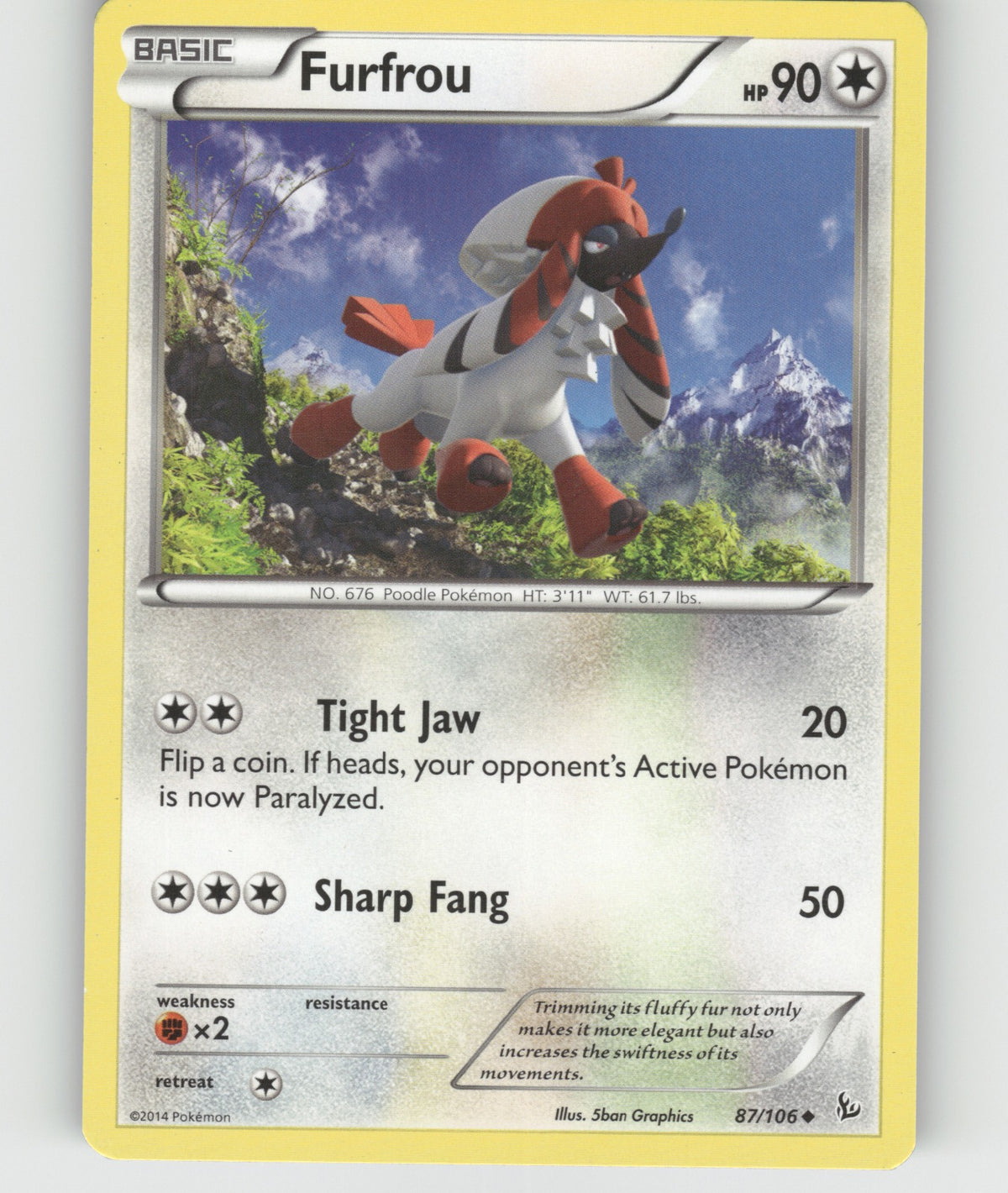 Furfrou Uncommon XY - Flashfire 87/106 NM