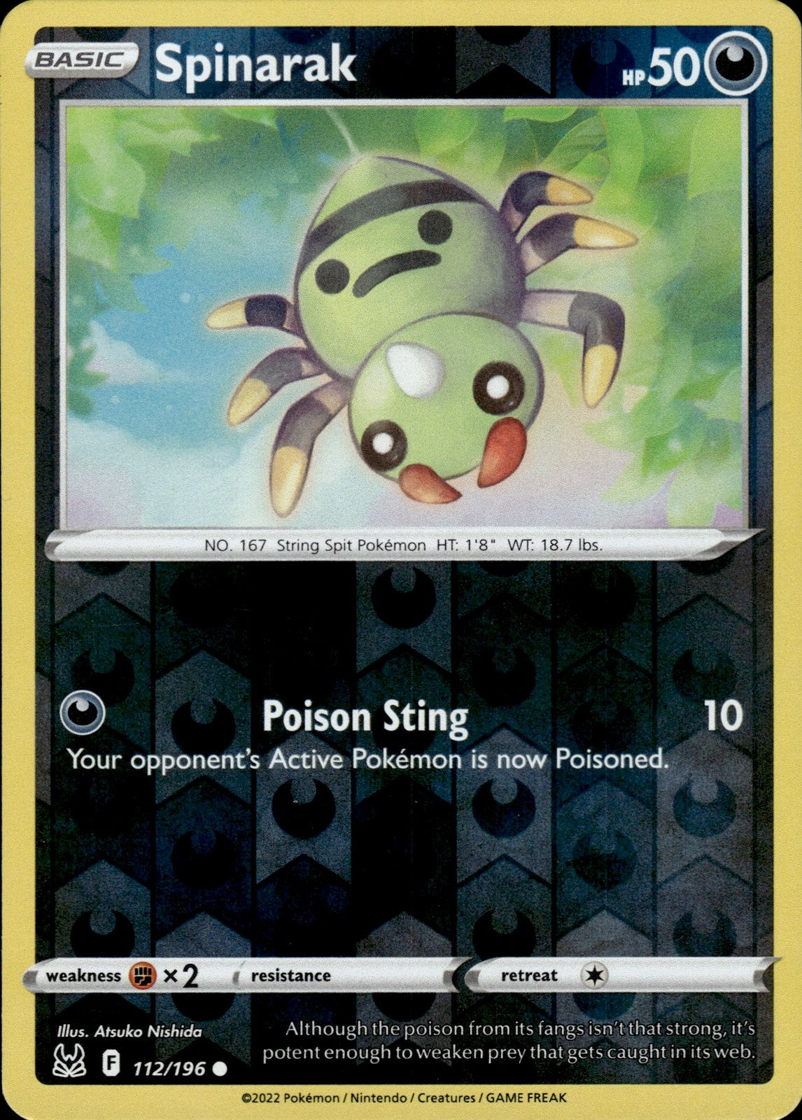 Spinarak Reverse Holo Common SWSH11: Lost Origin 112/196 NM