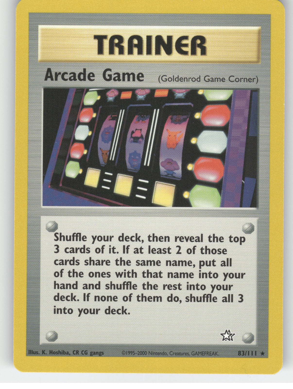 Arcade Game (Goldenrod Game Corner) Unlimited Rare Neo Genesis 083/111 NM