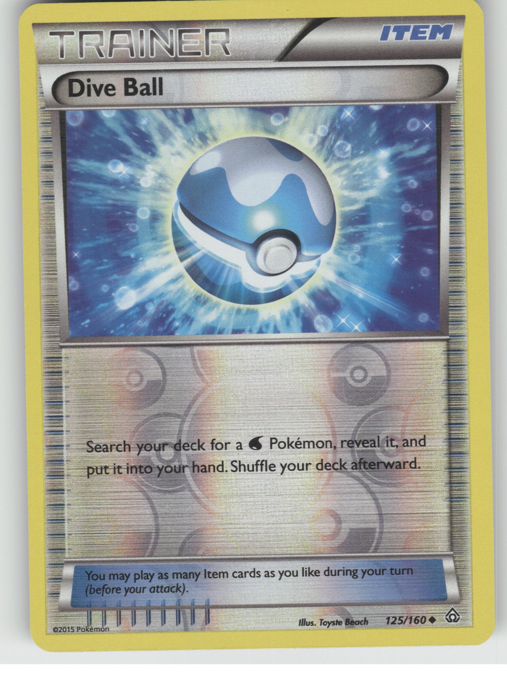 Dive Ball Reverse Holo Uncommon XY - Primal Clash 125/160 NM