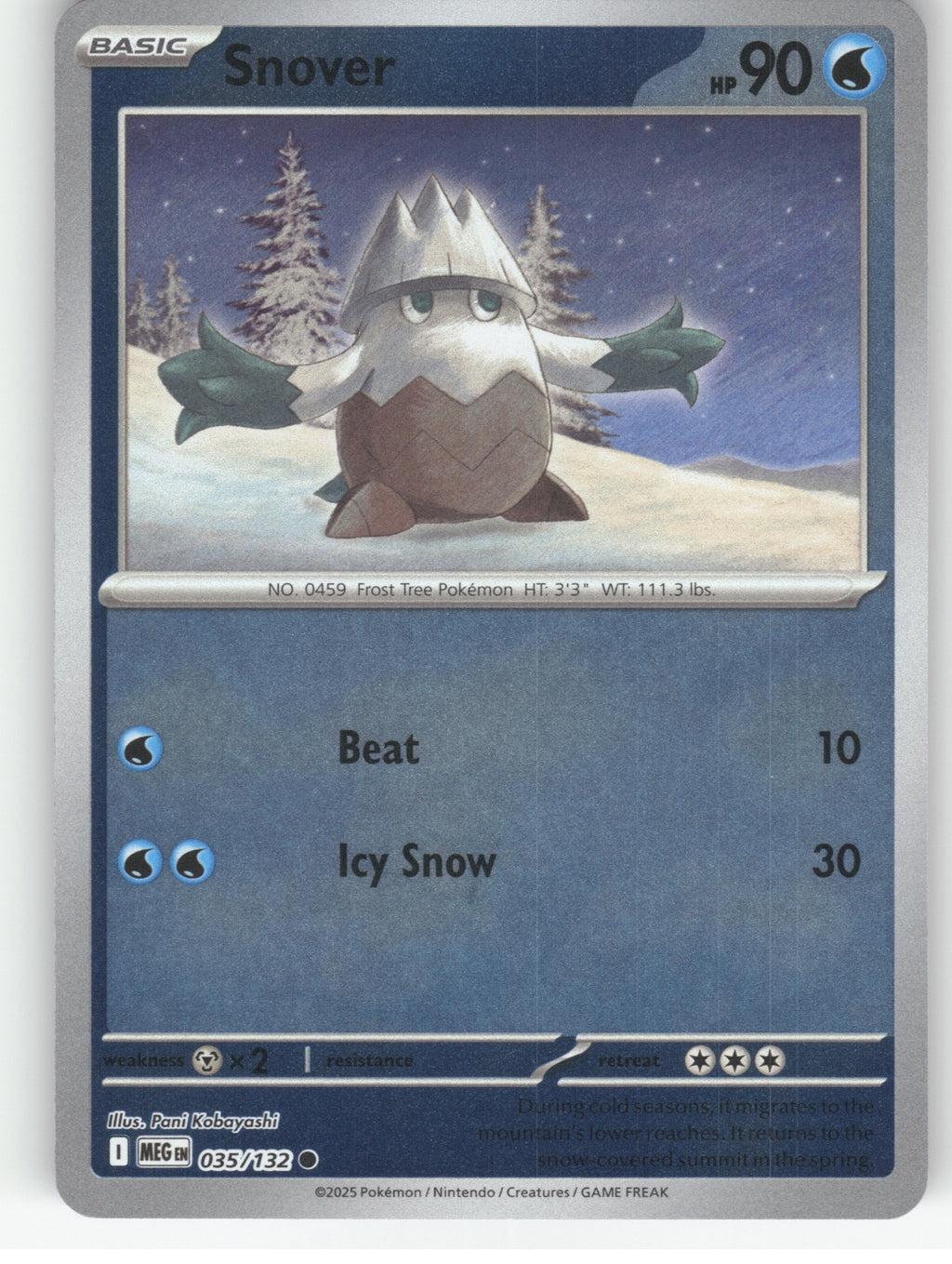 Snover - Reverse Holo Common ME01: Mega Evolution 035/132 NM