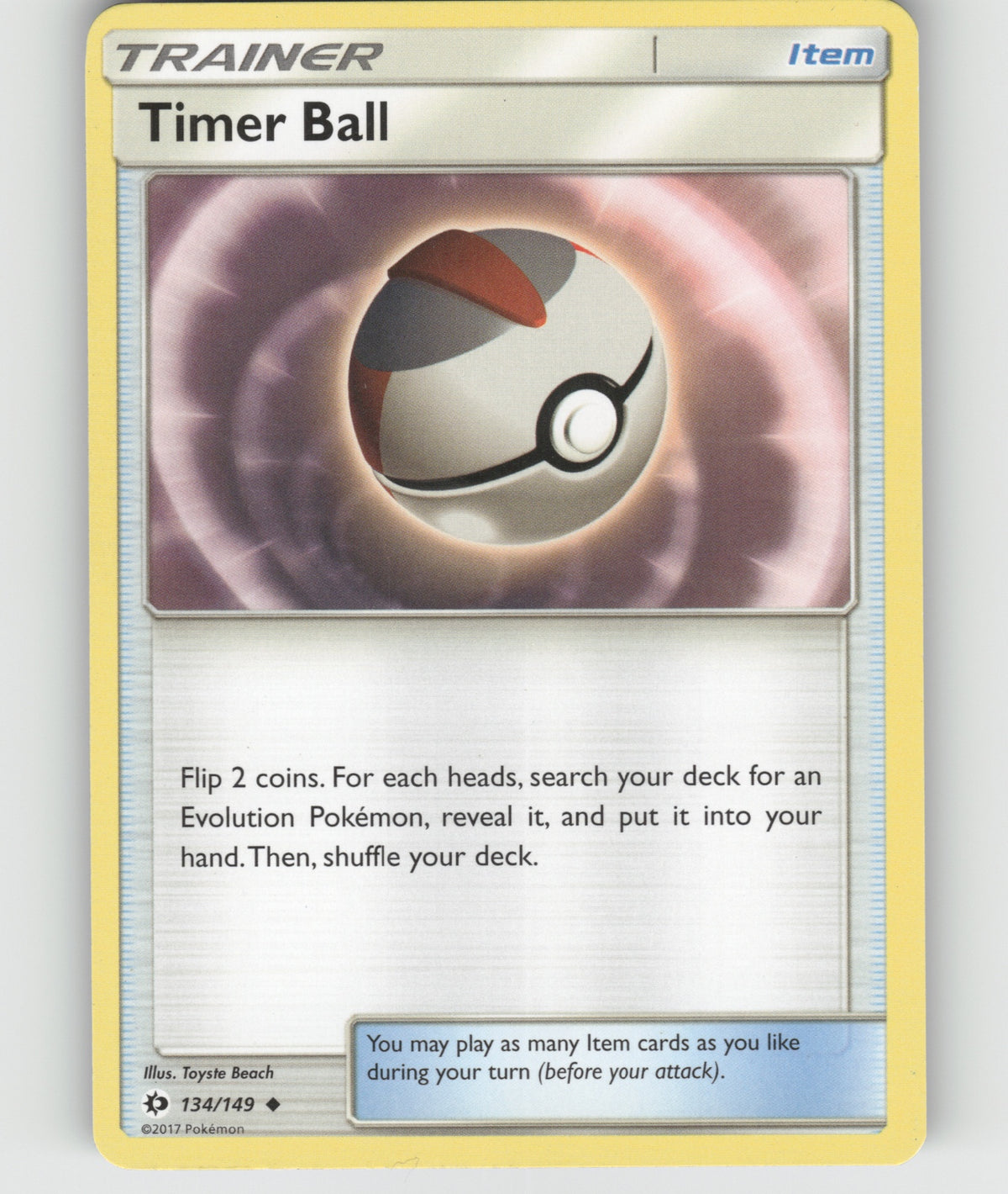 Timer Ball Uncommon SM Base Set 134/149 NM