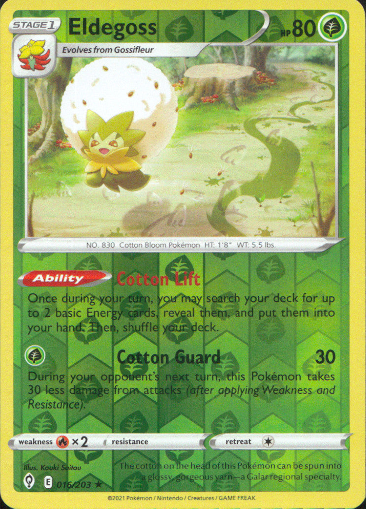 Eldegoss Reverse Holo Holo Rare SWSH07: Evolving Skies 016/203 NM