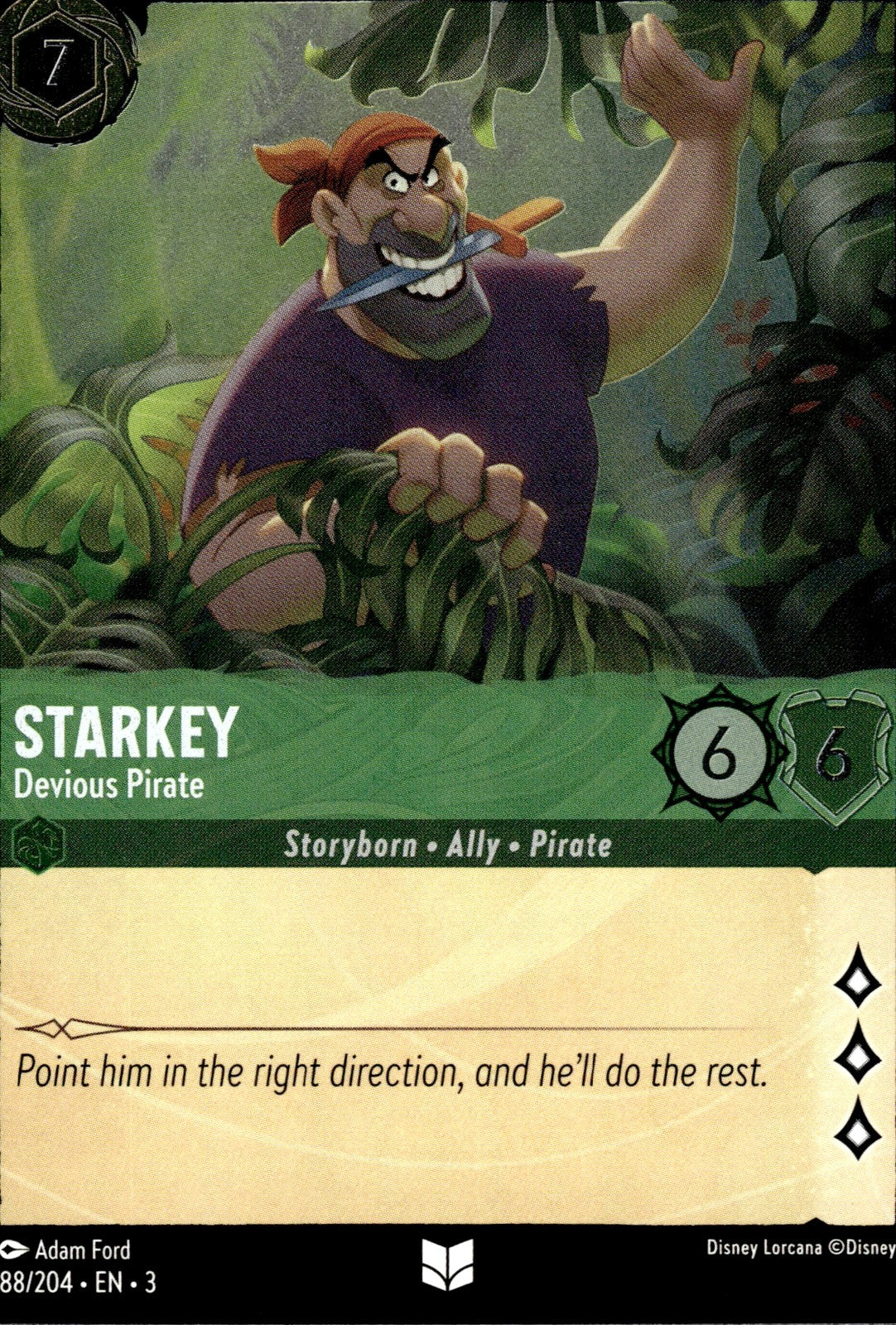 Starkey - Devious Pirate Cold Foil Uncommon Into the Inklands 88/204 NM