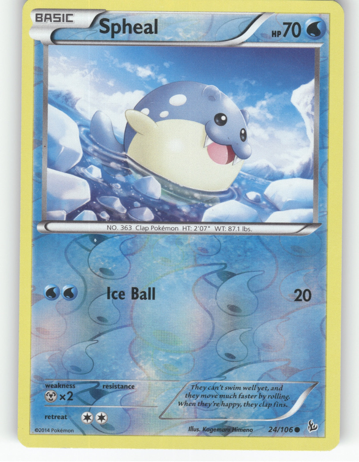 Spheal Reverse Holo Common XY - Flashfire 24/106 NM