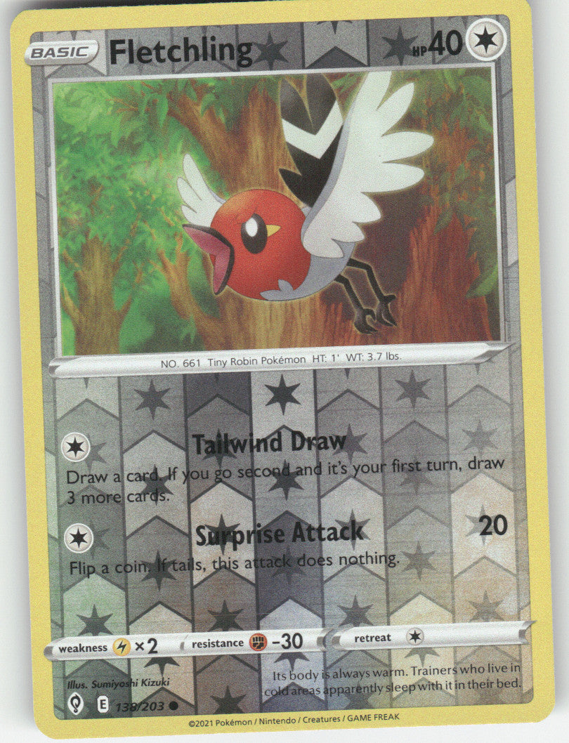 Fletchling Reverse Holo Common SWSH07: Evolving Skies 138/203 NM