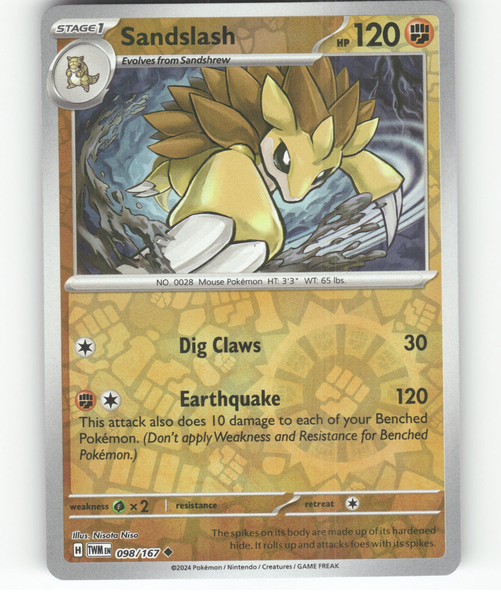 Sandslash Uncommon SV06: Twilight Masquerade 098/167 NM