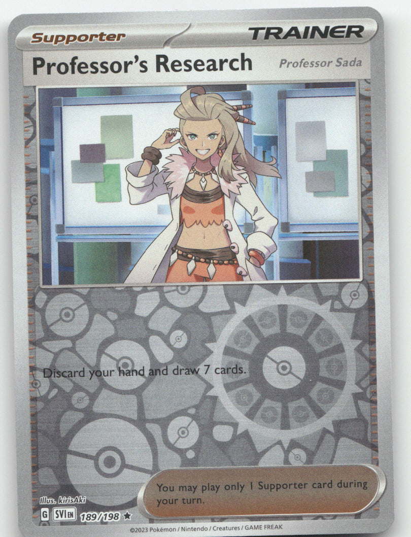Professor's Research - Reverse Holo Rare SV01: Scarlet & Violet Base Set 189/198 NM