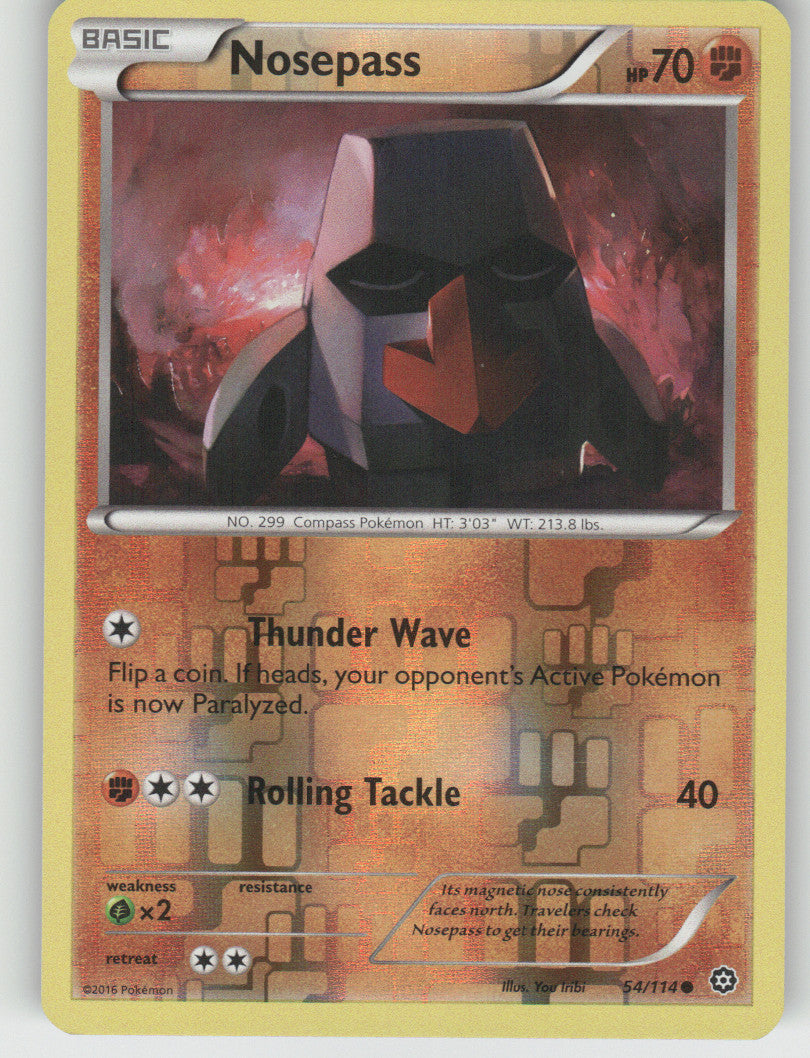 Nosepass Reverse Holo Common XY - Steam Siege 54/114 NM