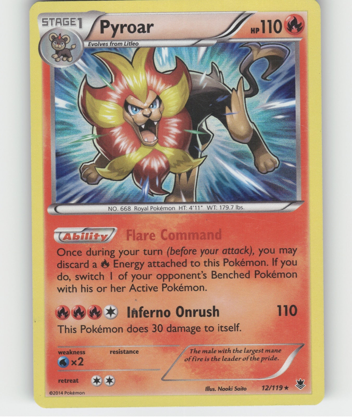 Pyroar Holo Rare XY - Phantom Forces 12/119 NM