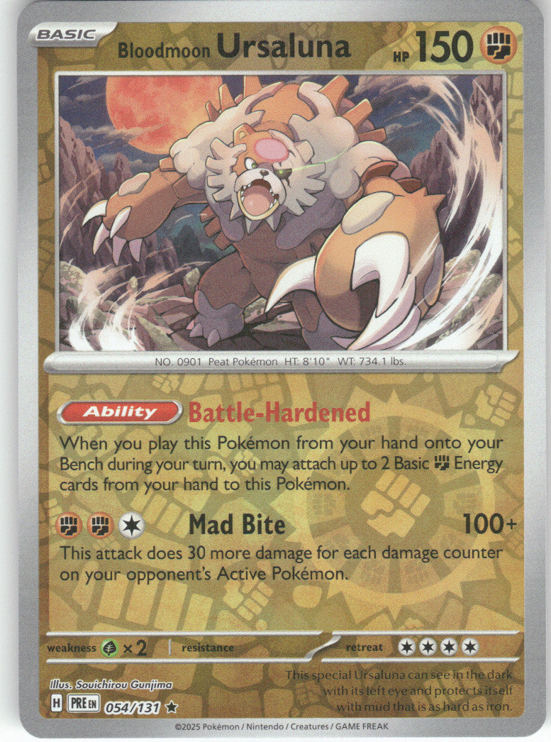 Bloodmoon Ursaluna Reverse Holo Rare SV: Shrouded Fable 025/064 NM
